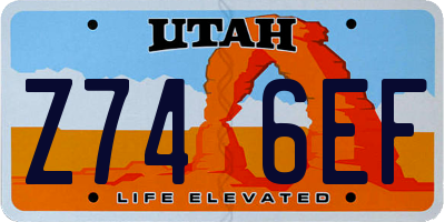 UT license plate Z746EF