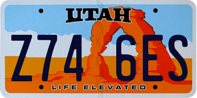 UT license plate Z746ES