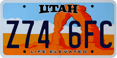 UT license plate Z746FC