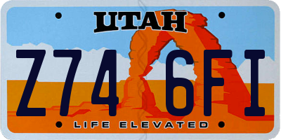 UT license plate Z746FI
