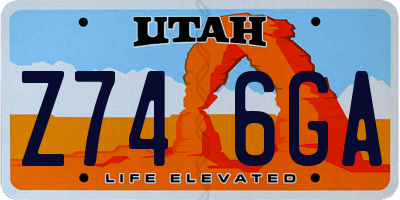 UT license plate Z746GA