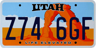 UT license plate Z746GF