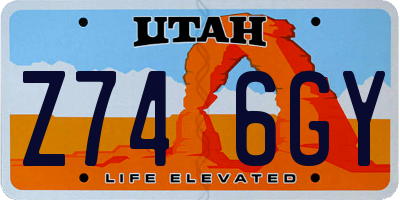 UT license plate Z746GY