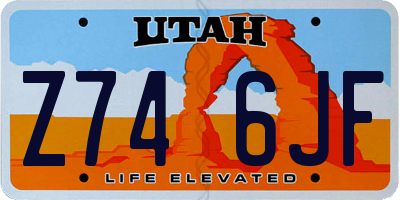 UT license plate Z746JF