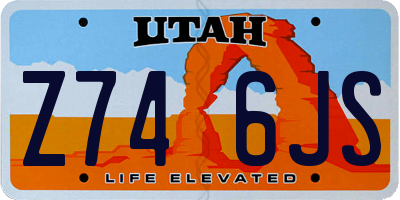 UT license plate Z746JS