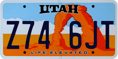 UT license plate Z746JT