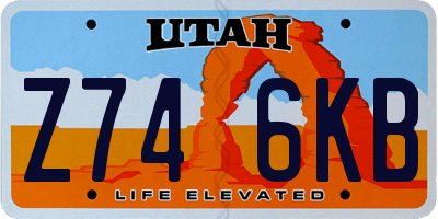 UT license plate Z746KB