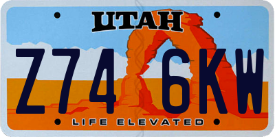UT license plate Z746KW