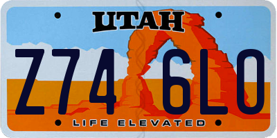 UT license plate Z746LO