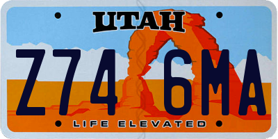 UT license plate Z746MA