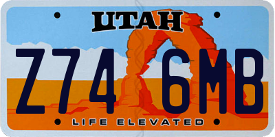 UT license plate Z746MB