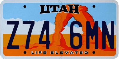 UT license plate Z746MN