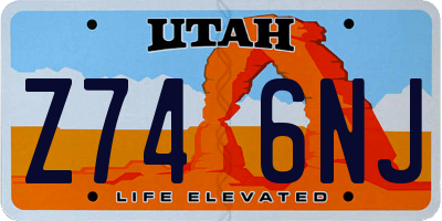 UT license plate Z746NJ