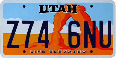 UT license plate Z746NU