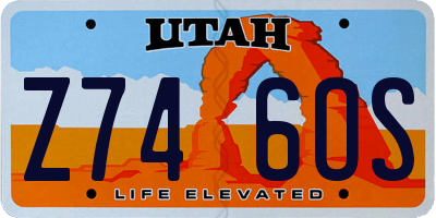 UT license plate Z746OS