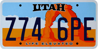 UT license plate Z746PE