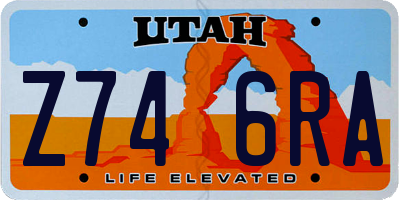 UT license plate Z746RA