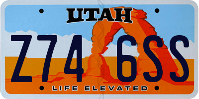 UT license plate Z746SS
