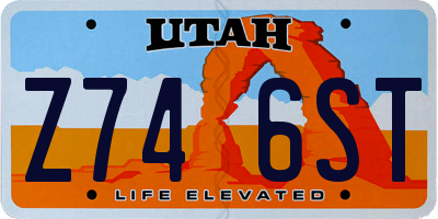 UT license plate Z746ST