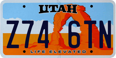 UT license plate Z746TN