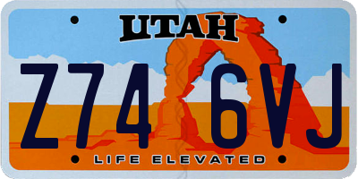 UT license plate Z746VJ