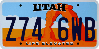 UT license plate Z746WB
