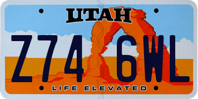 UT license plate Z746WL