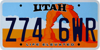 UT license plate Z746WR