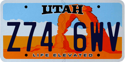 UT license plate Z746WV