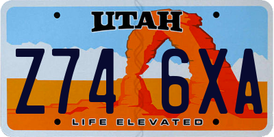 UT license plate Z746XA