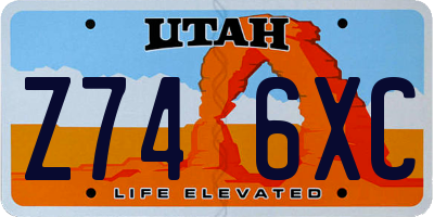 UT license plate Z746XC