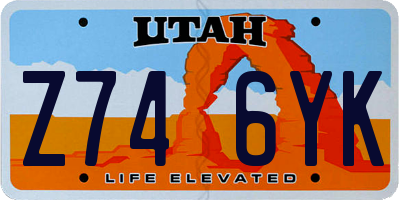 UT license plate Z746YK