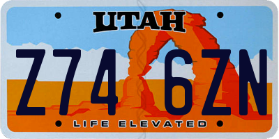 UT license plate Z746ZN