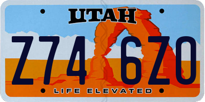 UT license plate Z746ZO
