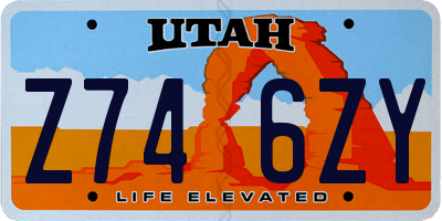 UT license plate Z746ZY