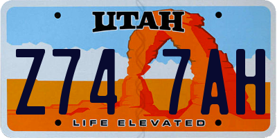 UT license plate Z747AH