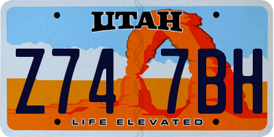 UT license plate Z747BH