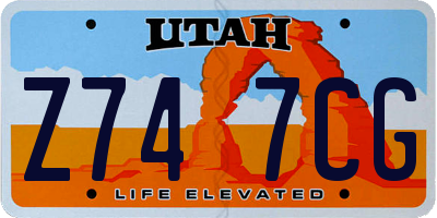 UT license plate Z747CG