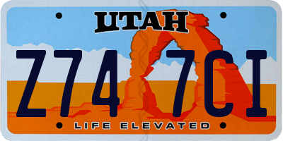 UT license plate Z747CI