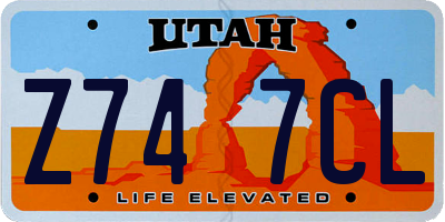 UT license plate Z747CL