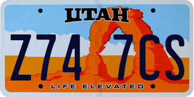 UT license plate Z747CS