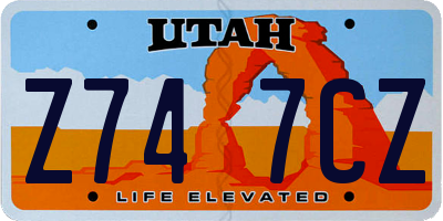 UT license plate Z747CZ