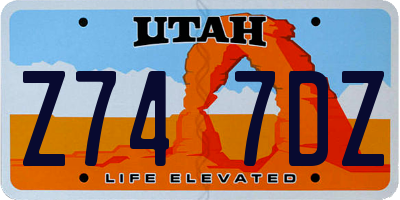 UT license plate Z747DZ