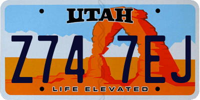 UT license plate Z747EJ