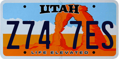 UT license plate Z747ES
