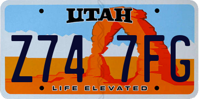 UT license plate Z747FG
