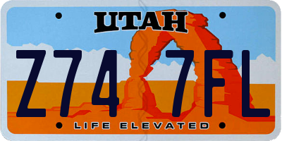 UT license plate Z747FL