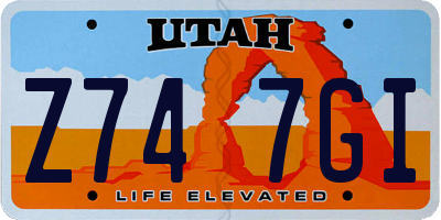 UT license plate Z747GI