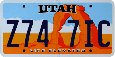 UT license plate Z747IC
