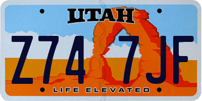 UT license plate Z747JF